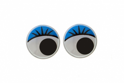 Глазки для игрушек, круглые, с бегающими зрачками, 12 мм/упак.50+/-2 шт, цв. -синий - купить в Астрахани. Цена: 95.04 руб.