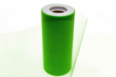 Фатин в шпульках 16-146, 10 гр/м2, шир. 15 см (в нам. 25+/-1 м), цвет зелёный - купить в Астрахани. Цена: 100.69 руб.