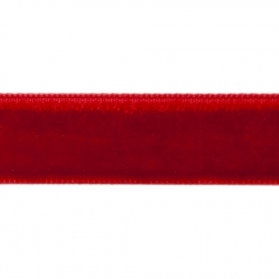 Лента бархатная нейлон, шир.12 мм, (упак. 45,7м), цв.45-красный - купить в Астрахани. Цена: 392 руб.