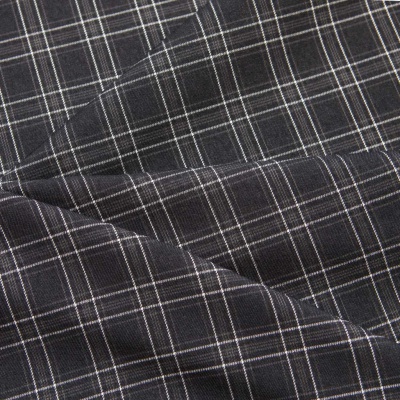 Ткань костюмная клетка 25052 2027, 198 гр/м2, шир.150см, цвет т.серый/сер/бел - купить в Астрахани. Цена 431.49 руб.
