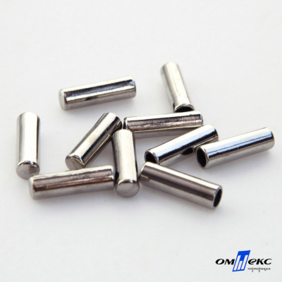 06033-Наконечник для шнура металл, отв. 4 мм, цв. никель - купить в Астрахани. Цена: 6.08 руб.