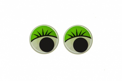 Глазки для игрушек, круглые, с бегающими зрачками, 10 мм/упак.50+/-2 шт, цв. -зеленый - купить в Астрахани. Цена: 71.20 руб.