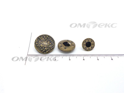 Кнопки металл 15 мм альфа антик с рис.№3  - купить в Астрахани. Цена: 2.90 руб.