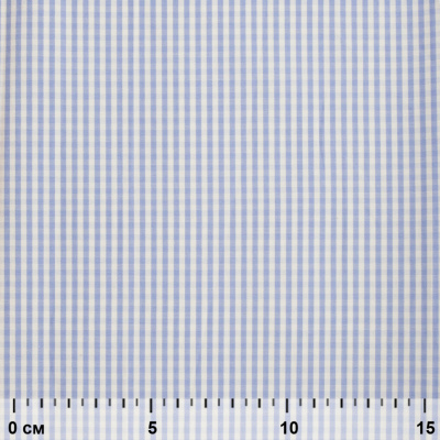 Ткань сорочечная Клетка Виши, 115 г/м2, 58% пэ,42% хл, шир.150 см, цв.2-голубой, (арт.111) - купить в Астрахани. Цена 309.82 руб.