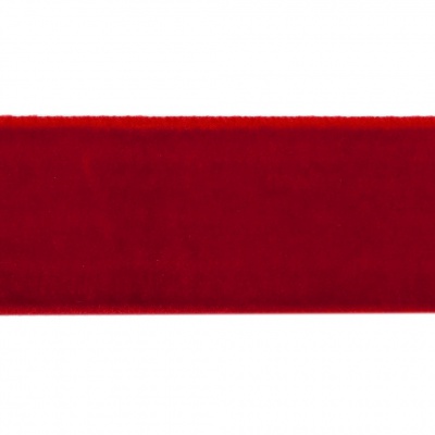 Лента бархатная нейлон, шир.25 мм, (упак. 45,7м), цв.45-красный - купить в Астрахани. Цена: 981.09 руб.