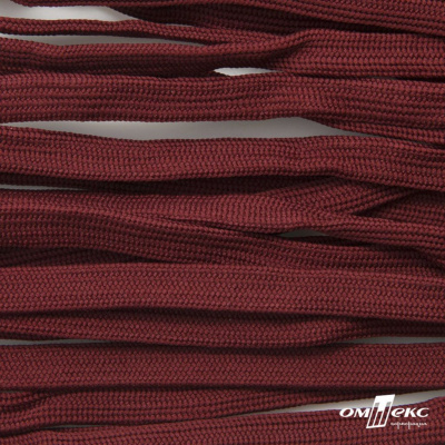 Шнур плетеный (плоский) d-12 мм, (уп.90+/-1м), 100% полиэстер, цв.255 - бордовый - купить в Астрахани. Цена: 8.71 руб.