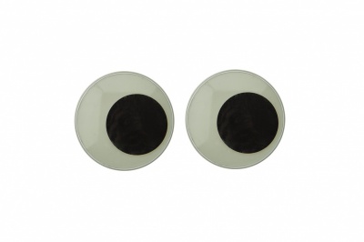 Глазки для игрушек, круглые, с бегающими зрачками, 24 мм/упак.50+/-2 шт, цв. -черно-белые - купить в Астрахани. Цена: 60.32 руб.