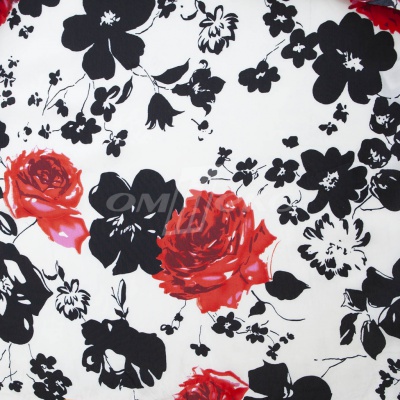 Плательная ткань "Фламенко" 22.1, 80 гр/м2, шир.150 см, принт растительный - купить в Астрахани. Цена 239.03 руб.