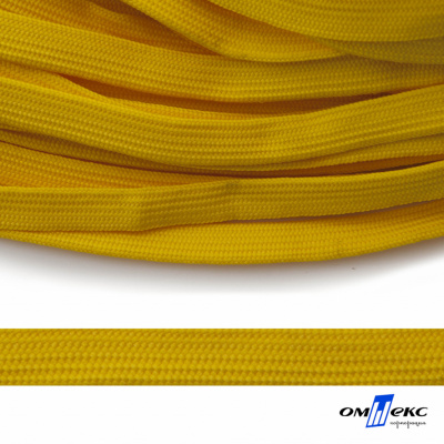 Шнур плетеный (плоский) d-12 мм, (уп.90+/-1м), 100% полиэстер, цв.269 - жёлтый - купить в Астрахани. Цена: 8.62 руб.