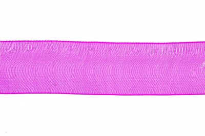 Лента органза 1015, шир. 10 мм/уп. 22,8+/-0,5 м, цвет ярк.розовый - купить в Астрахани. Цена: 38.39 руб.
