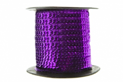 Пайетки "ОмТекс" на нитях, SILVER-BASE, 6 мм С / упак.73+/-1м, цв. 12 - фиолет - купить в Астрахани. Цена: 300.55 руб.