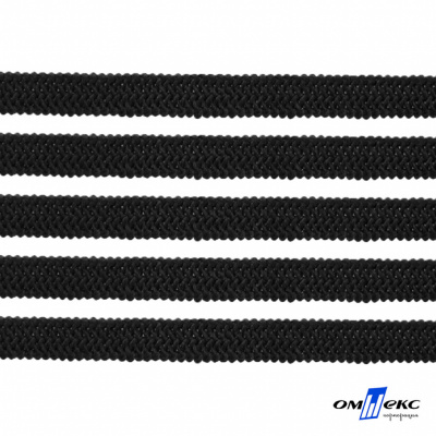 Лента эластичная вязанная (резинка) 4 мм (200+/-1 м) 400 гр/м2 черная бобина "ОМТЕКС" - купить в Астрахани. Цена: 1.78 руб.
