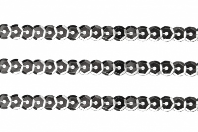 Пайетки "ОмТекс" на нитях, SILVER-BASE, 6 мм С / упак.73+/-1м, цв. 1 - серебро - купить в Астрахани. Цена: 468.37 руб.