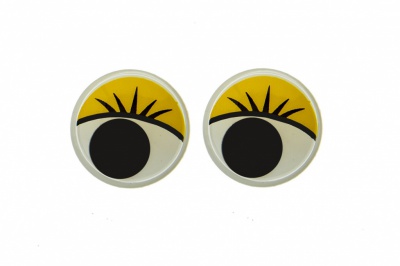 Глазки для игрушек, круглые, с бегающими зрачками, 15 мм/упак.50+/-2 шт, цв. -желтый - купить в Астрахани. Цена: 113.01 руб.