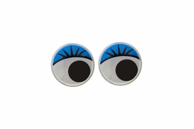 Глазки для игрушек, круглые, с бегающими зрачками, 8 мм/упак.50+/-2 шт, цв. -синий - купить в Астрахани. Цена: 59.05 руб.