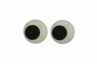 Глазки для игрушек, круглые, с бегающими зрачками, 18 мм/упак.50+/-2 шт, цв. -черно-белые - купить в Астрахани. Цена: 41.81 руб.