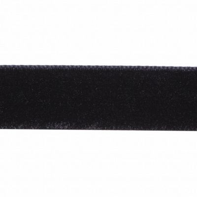 Лента бархатная нейлон, шир.12 мм, (упак. 45,7м), цв.03-черный - купить в Астрахани. Цена: 448.27 руб.