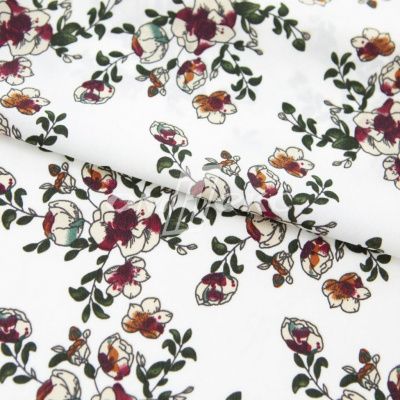 Плательная ткань "Фламенко" 23.1, 80 гр/м2, шир.150 см, принт растительный - купить в Астрахани. Цена 264.56 руб.