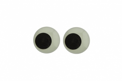 Глазки для игрушек, круглые, с ресничками, 10 мм/упак.50+/-2 шт, цв. -черно-белые - купить в Астрахани. Цена: 21.24 руб.