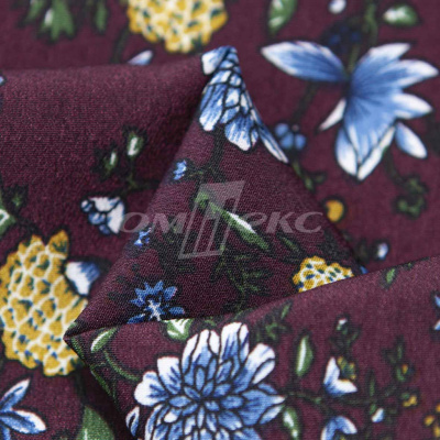 Плательная ткань "Фламенко" 4.1, 80 гр/м2, шир.150 см, принт растительный - купить в Астрахани. Цена 259.21 руб.