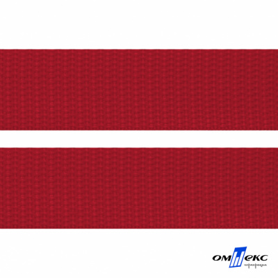 Красный- цв.171-Текстильная лента-стропа 550 гр/м2 ,100% пэ шир.30 мм (боб.50+/-1 м) - купить в Астрахани. Цена: 475.36 руб.