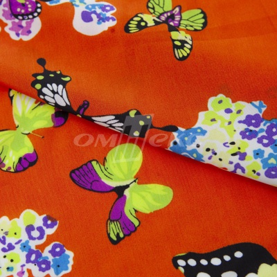 Плательная ткань "Софи" 7.1, 75 гр/м2, шир.150 см, принт бабочки - купить в Астрахани. Цена 241.49 руб.
