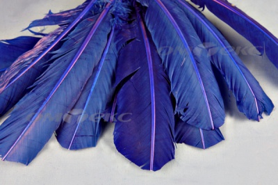 Декоративный Пучок из перьев, перо 23см/синий - купить в Астрахани. Цена: 12.34 руб.